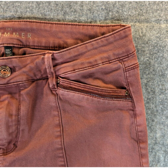 White House Black Market Jeans 8 Women's Red Skinny Skimmer Stretch Cotton - Picture 11 of 14